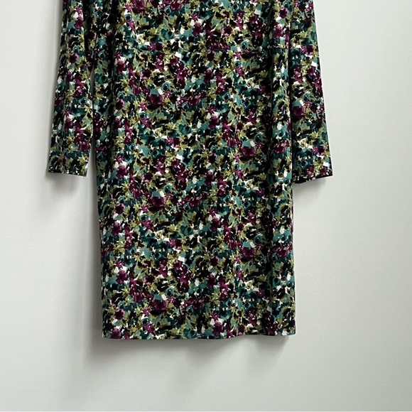 J. Jill Wearever Collection Shift Dress Floral Print Rayon Stretch Long Sleeve S - Picture 3 of 11
